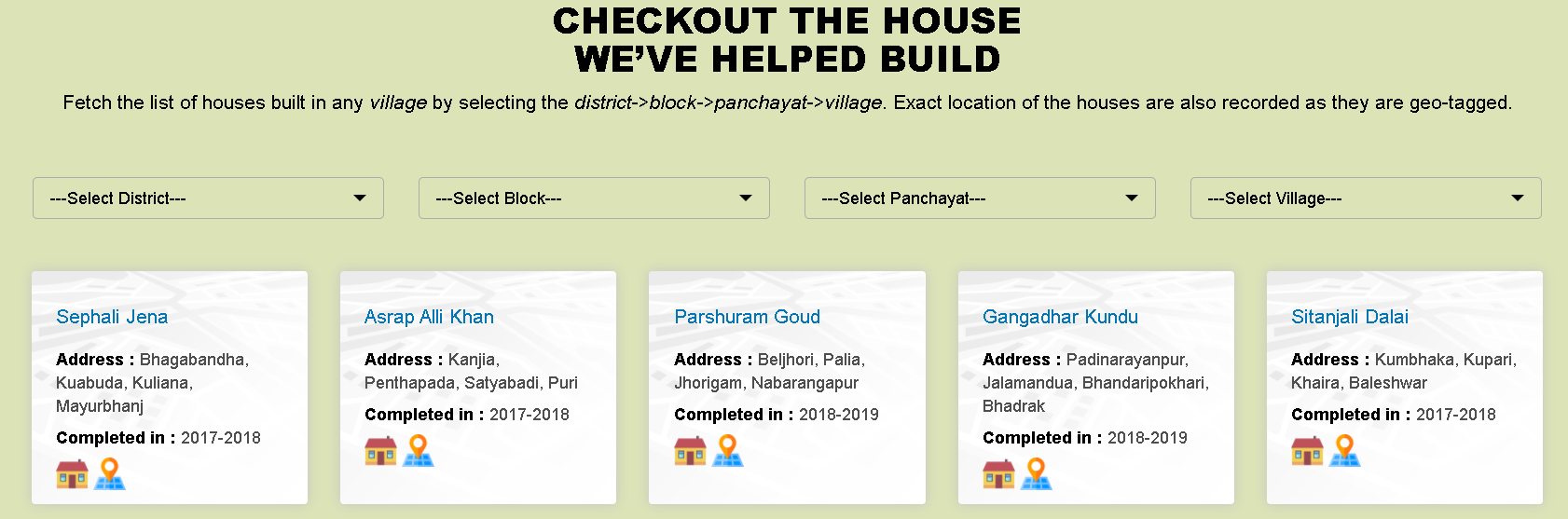 Biju Pakka Ghar Yojana house built list 