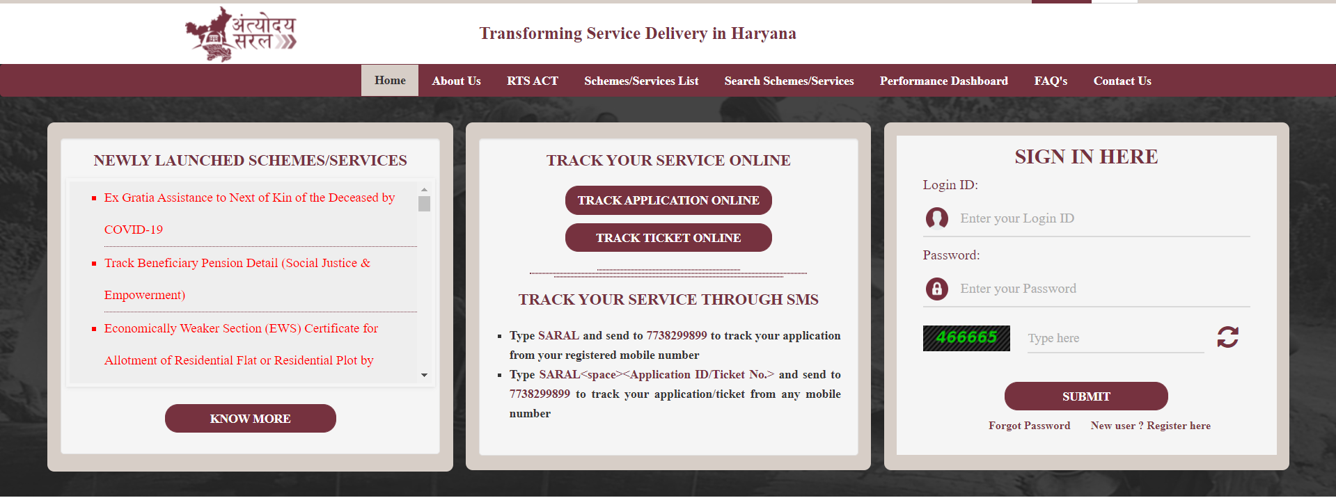 saral haryaana web portal