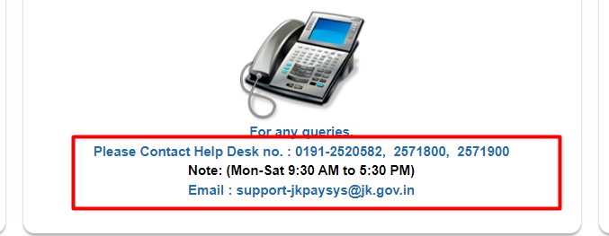 jkpaysys helpline number