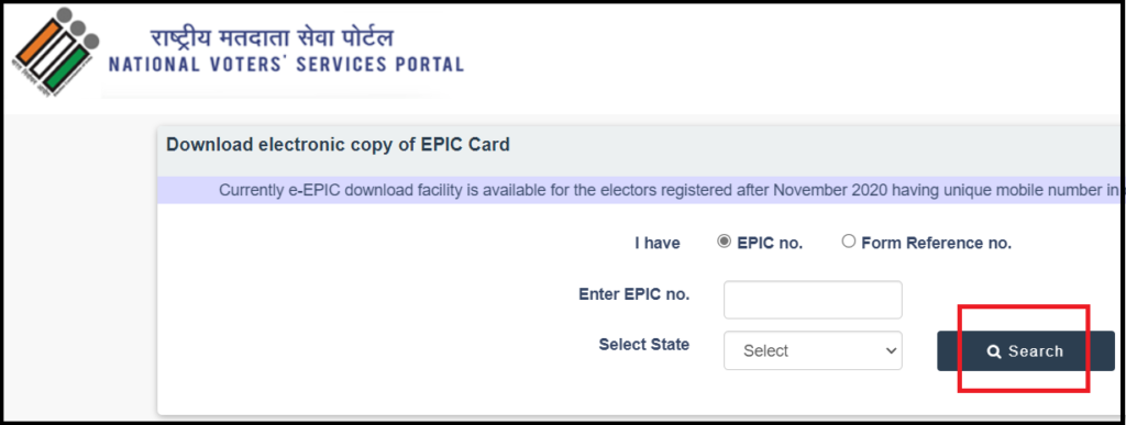 Voter ID card download process