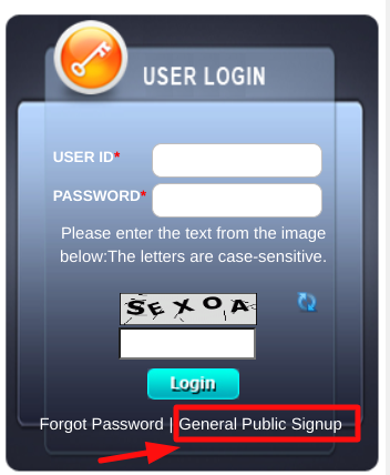 Online Death Certificate - new user option on login menu