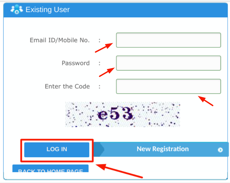 bihar land property e-registration online - log in as a user