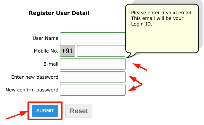 bihar land property e-registration online - register user detail