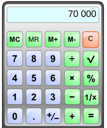 percentage calculation - typing total amount