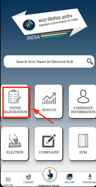 voter card aadhar card link - choosing voter registration option