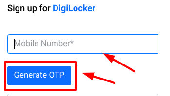 How to create ABC ID card in digilocker - felling mobile number to get otp