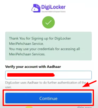 How to create ABC ID card in digilocker - typing adhaar number to verify