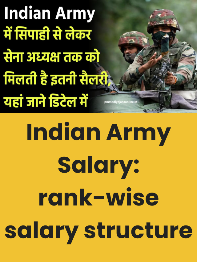 भारतीय सेना रैंक अनुसार वेतन ,Indian Army Salary rank-wise