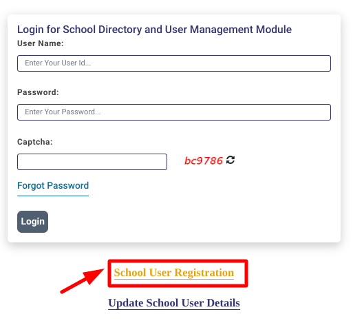 UDISE plus portal 2023 online form - chossing school user sign-in