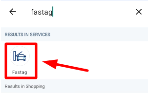 Recharge fastag through all bank and app - choosing fastag option