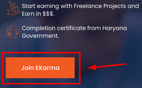 haryana e karma registration details - choosing join ekarma option