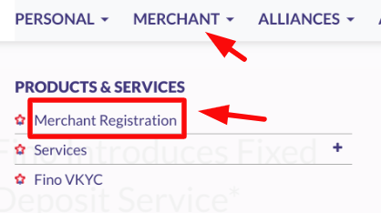 choosing merchant registration option