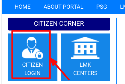 choosing citizen login option