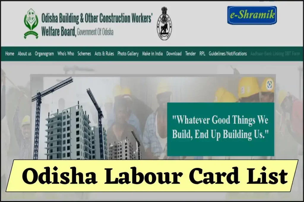 (Download) Odisha Labour Card List 2024: Beneficiary Status District Wise